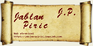Jablan Pirić vizit kartica